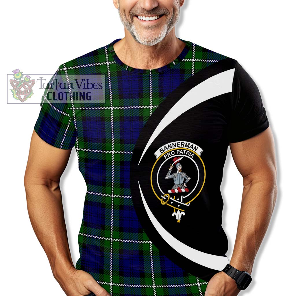 Bannerman Tartan T-Shirt with Family Crest Circle Style - Tartan Vibes Clothing