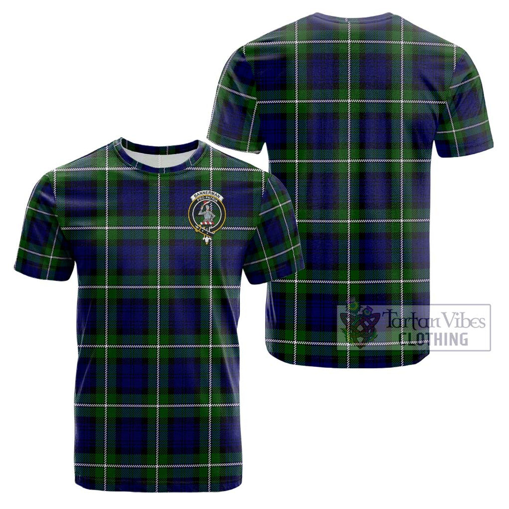 Bannerman Tartan Cotton T-Shirt with Family Crest - Tartan Vibes Clothing