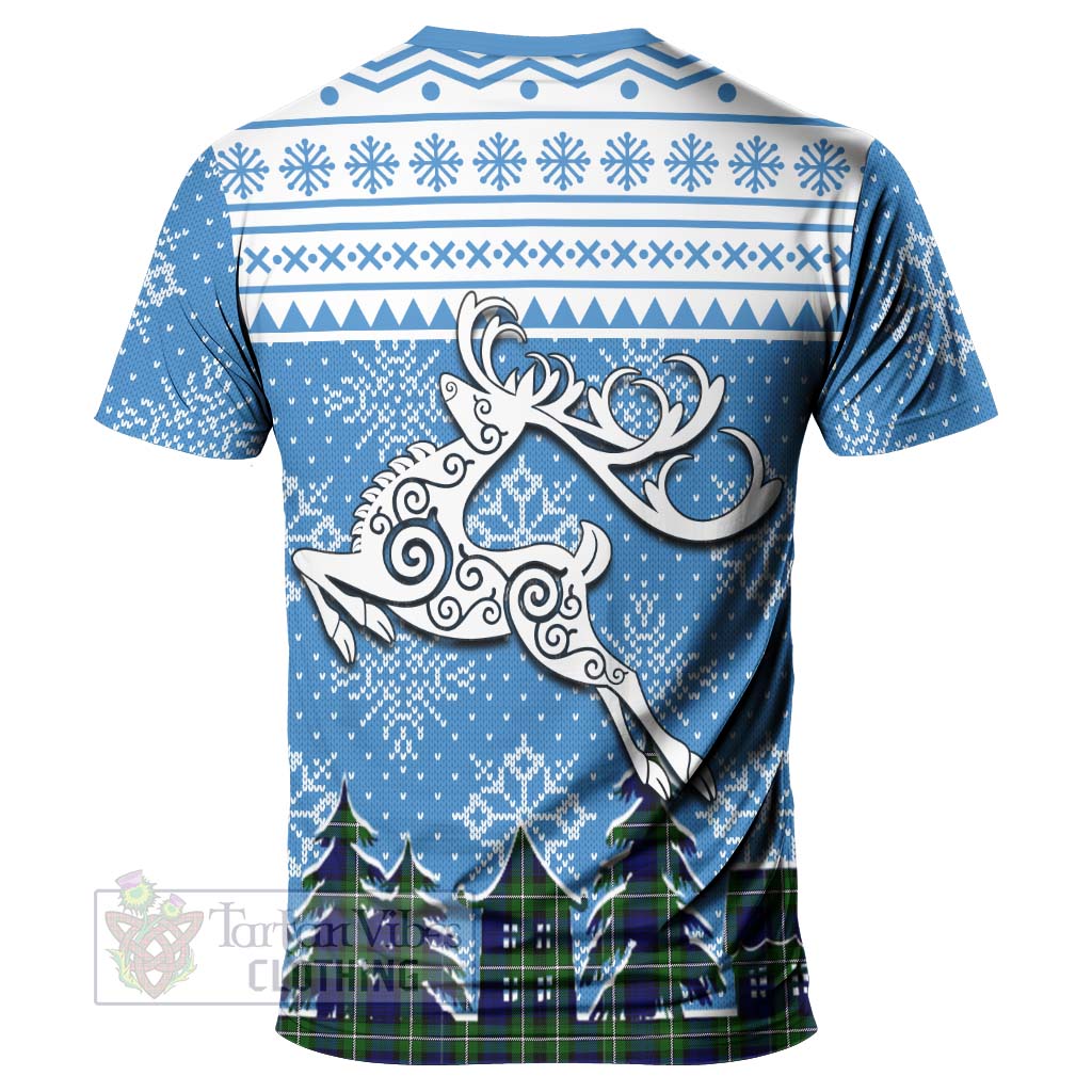 Bannerman Clan Christmas T-Shirt Celtic Reindeer Style - Tartan Vibes Clothing
