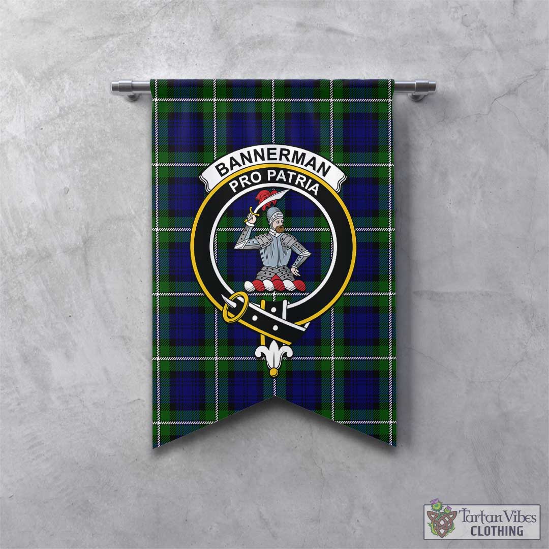 Bannerman Tartan Gonfalon, Tartan Banner with Family Crest - Tartan Vibes Clothing