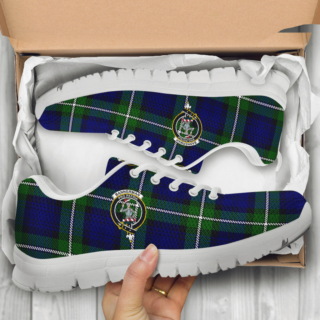 Bannerman Tartan Sneakers with Family Crest - Tartan Vibes Clothing