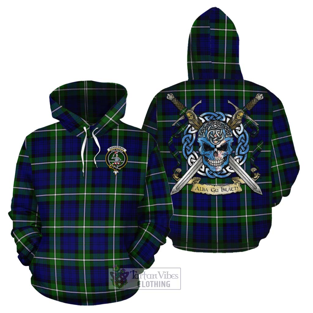 Bannerman Tartan Cotton Hoodie with Family Crest Celtic Skull Style Zip Hoodie - Tartan Vibes Clothing
