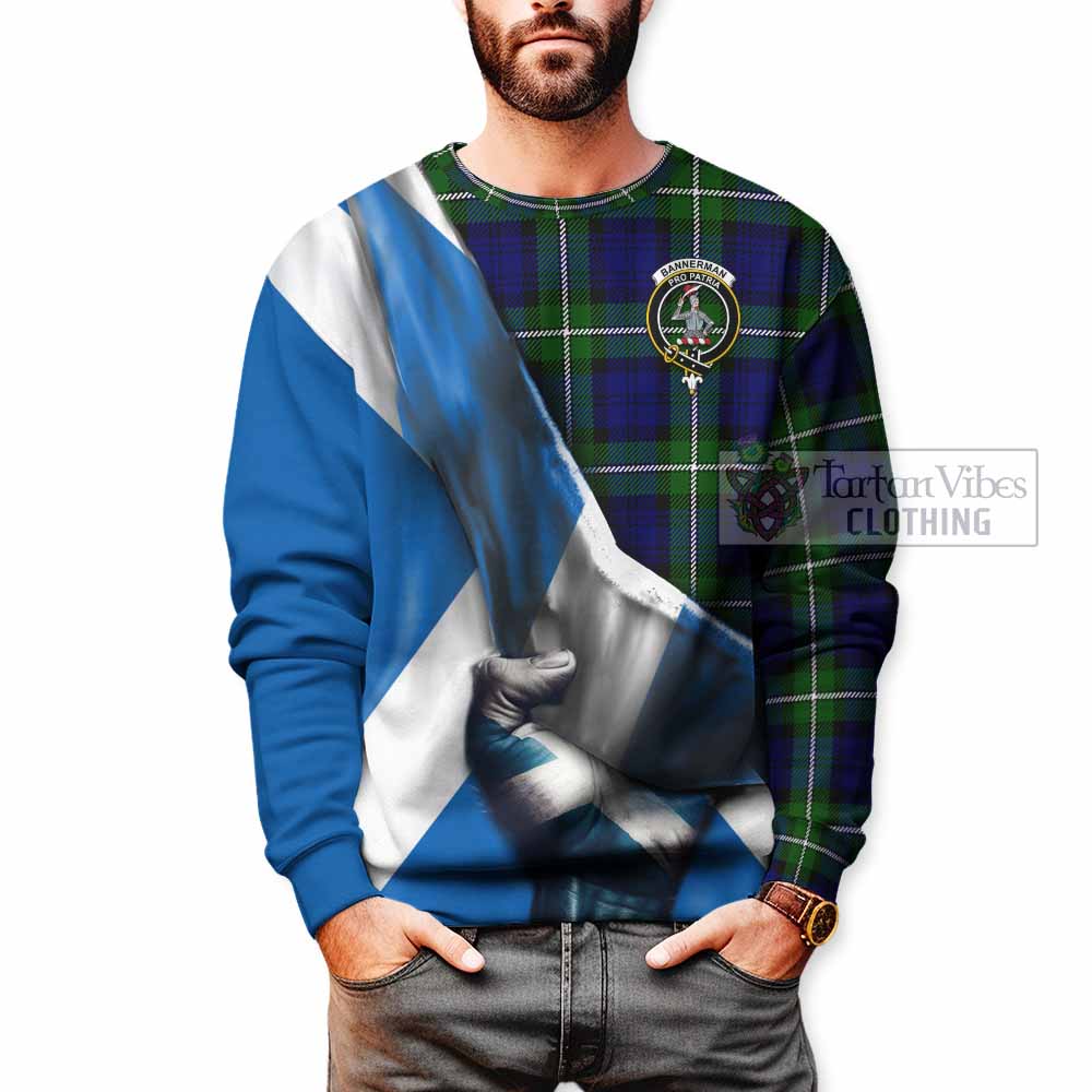Bannerman Tartan Sweatshirt with Family Crest Scotland Patriotic Style - Tartan Vibes Clothing