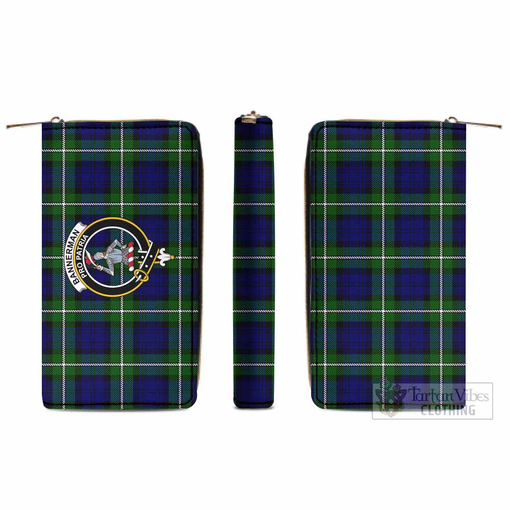 Bannerman Tartan Women's Leather Wallet with Family Crest - Tartan Vibes Clothing