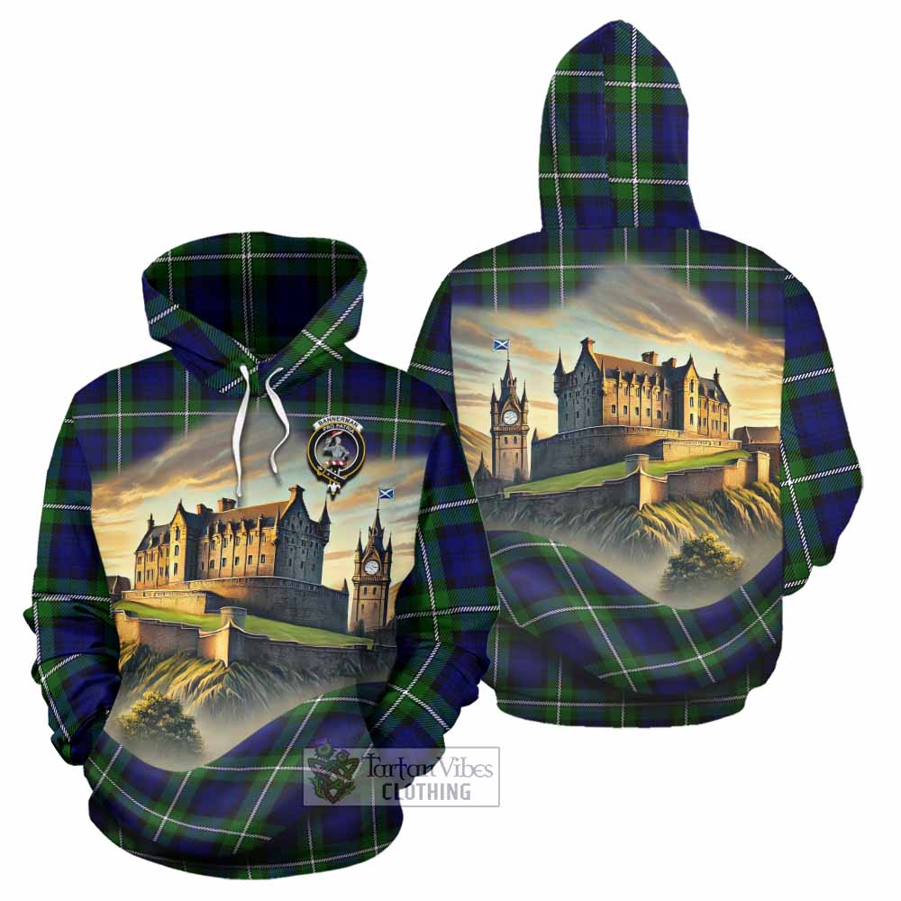 Bannerman Tartan Family Crest Hoodie with Scottish Ancient Castle Style - Tartan Vibes Clothing