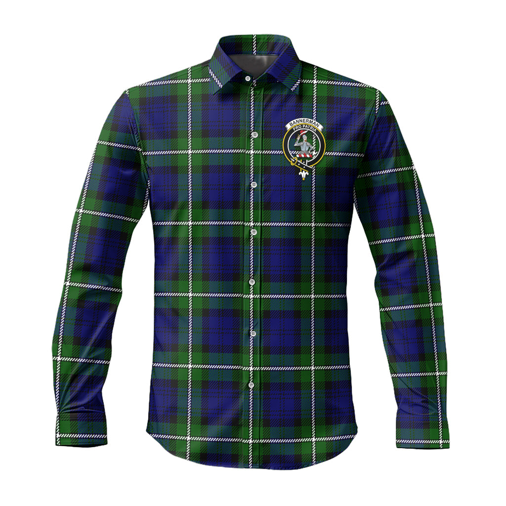 Bannerman Tartan Long Sleeve Button Up Shirt with Family Crest Men's Shirt - Tartan Vibes Clothing