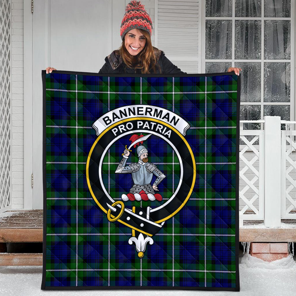 Bannerman Tartan Quilt with Family Crest - Tartanvibesclothing