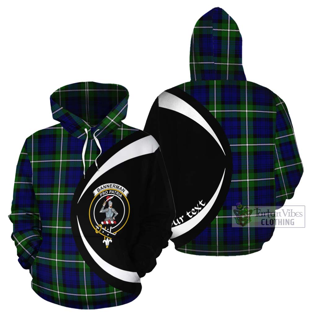 Bannerman Tartan Cotton Hoodie with Family Crest Circle Style Zip Hoodie - Tartan Vibes Clothing