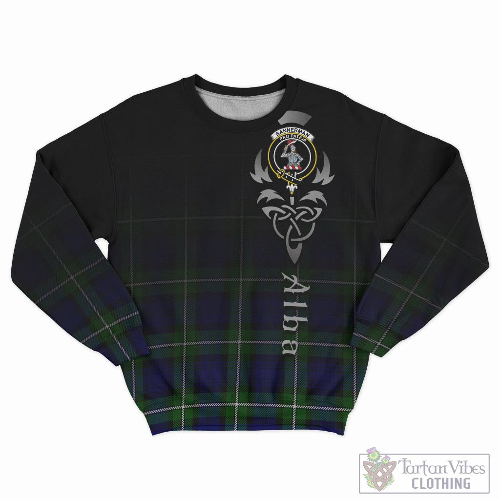 Tartan Vibes Clothing Bannerman Tartan Sweatshirt Featuring Alba Gu Brath Family Crest Celtic Inspired