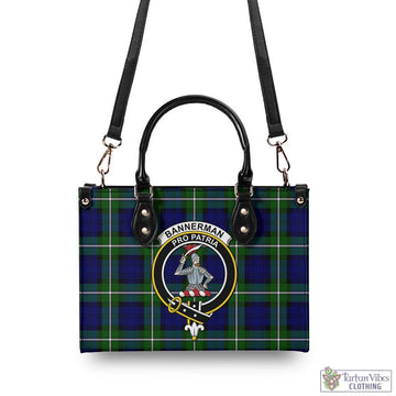 Bannerman Tartan Luxury Leather Handbags with Family Crest - Tartan Vibes Clothing