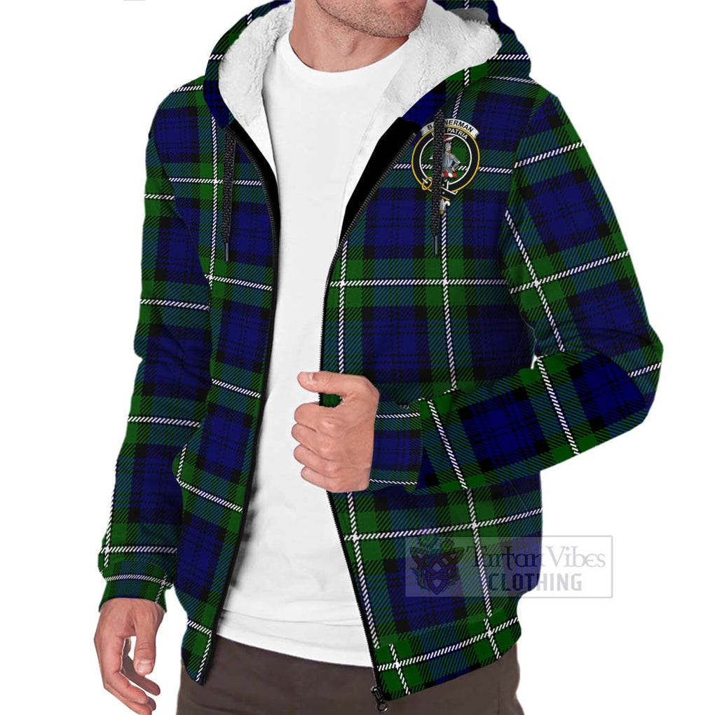 Bannerman Tartan Sherpa Hoodie with Family Crest Celtic Skull Style Unisex - Tartan Vibes Clothing