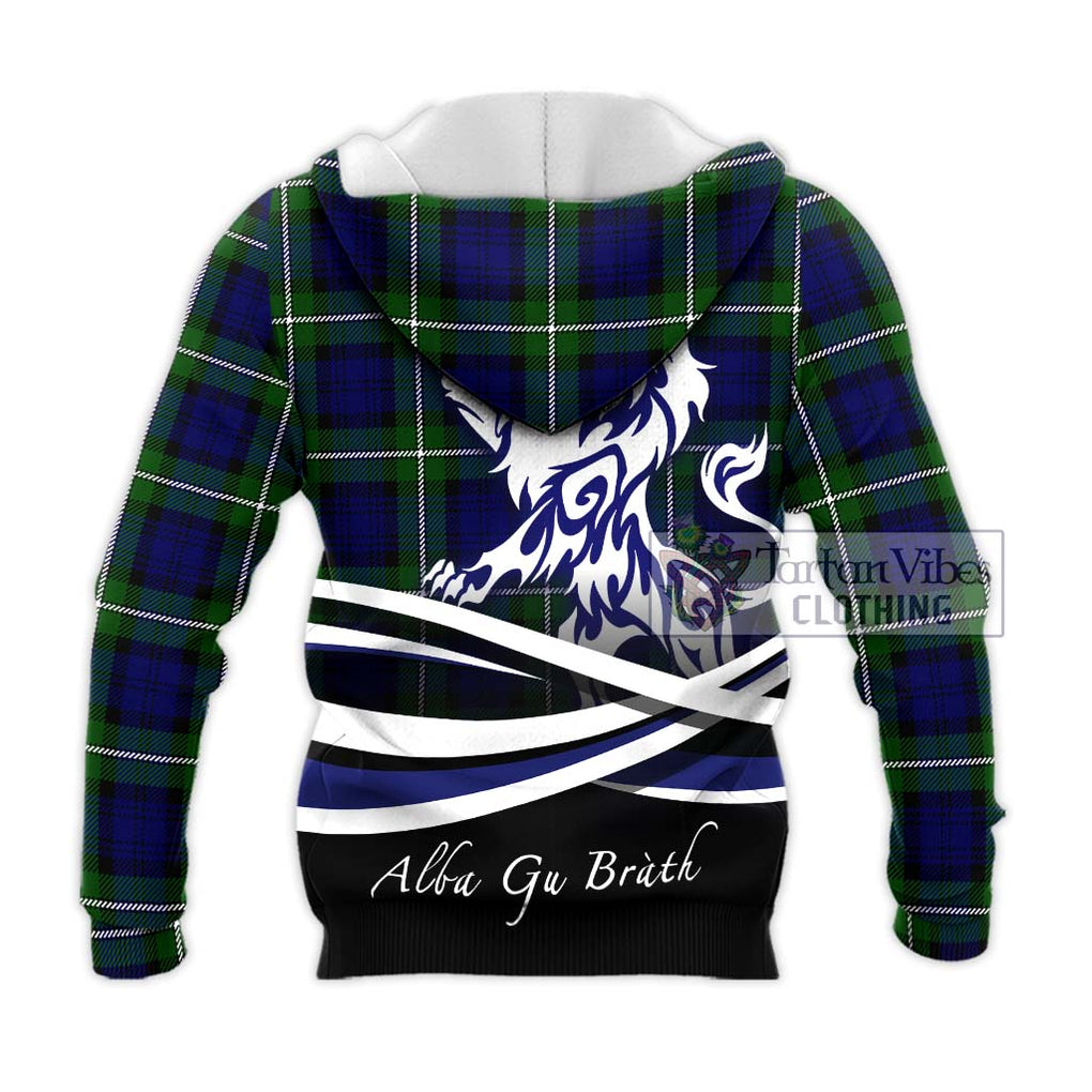 Bannerman Tartan Knitted Hoodie with Alba Gu Brath Regal Lion Emblem - Tartan Vibes Clothing