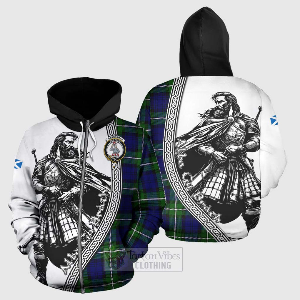 Bannerman Tartan Clan Crest Hoodie with Highlander Warrior Celtic Style - Tartan Vibes Clothing
