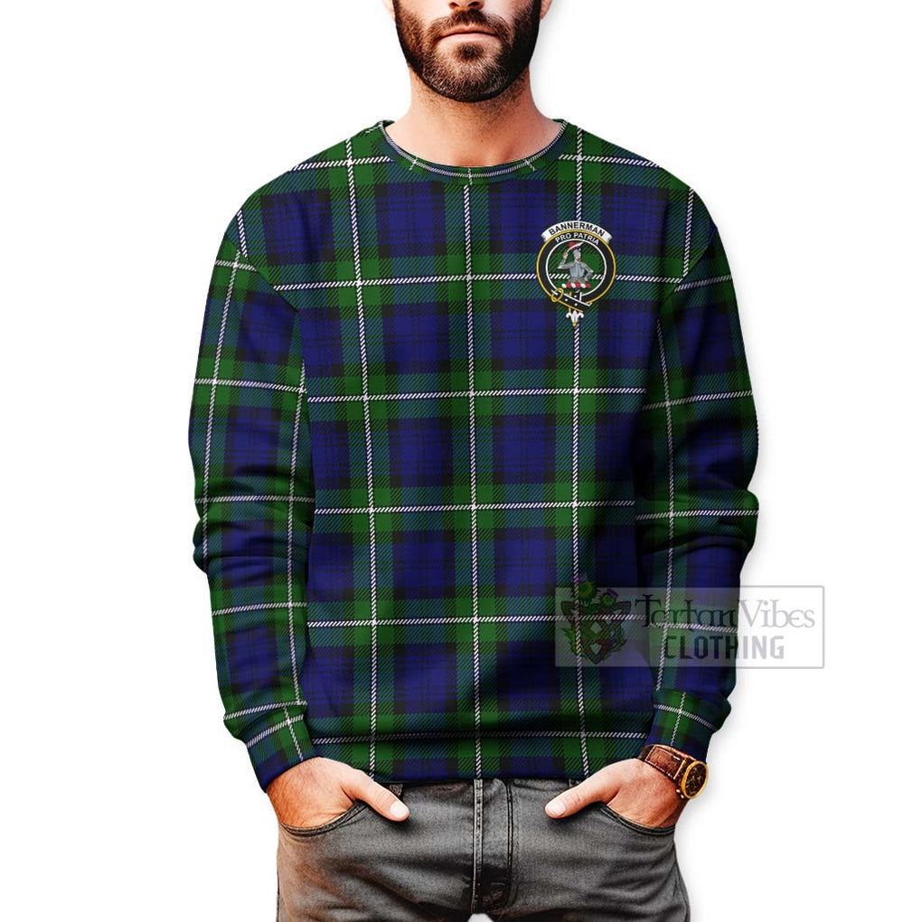 Bannerman Tartan Sweatshirt with Family Crest Celtic Skull Style - Tartan Vibes Clothing