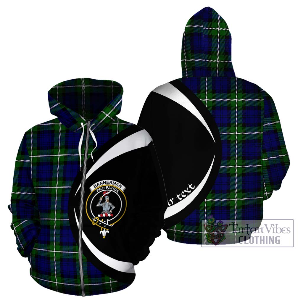 Bannerman Tartan Hoodie with Family Crest Circle Style - Tartan Vibes Clothing