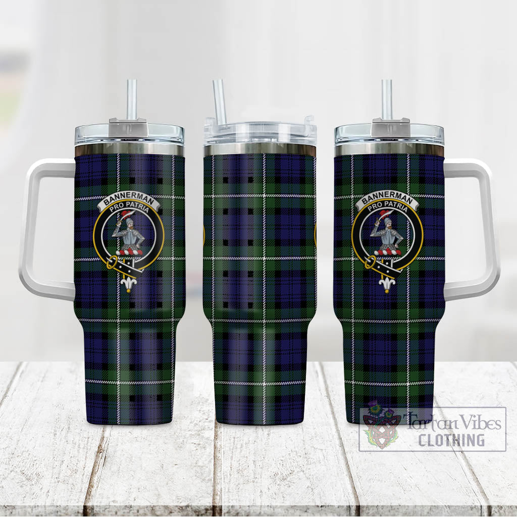 Bannerman Tartan Tumbler with Handle with Family Crest - Tartan Vibes Clothing