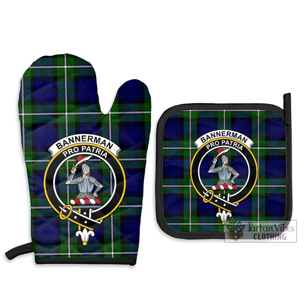 Bannerman Tartan Combo Oven Mitt & Pot-Holder with Family Crest - Tartan Vibes Clothing