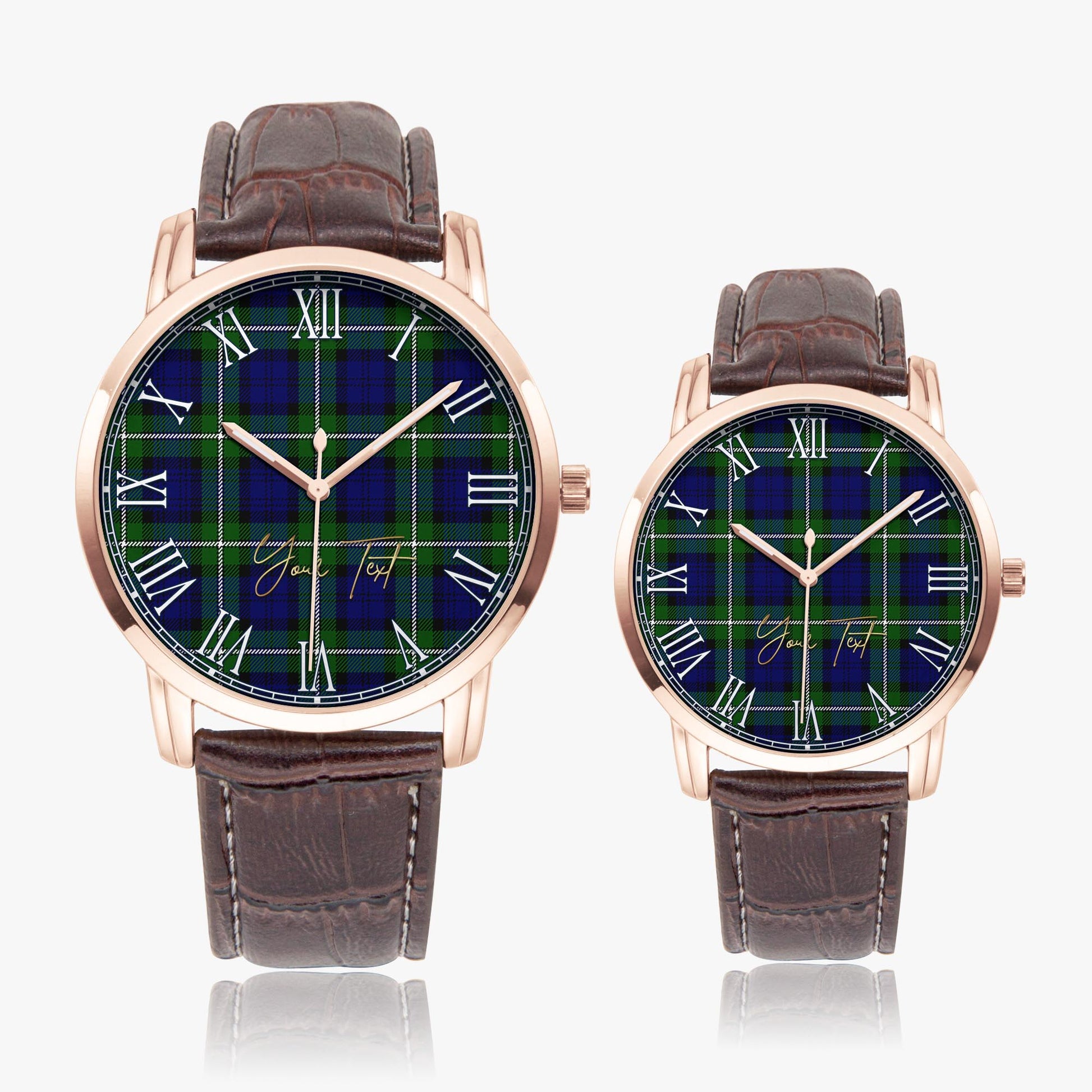 Bannerman Tartan Personalized Your Text Leather Trap Quartz Watch - Tartan Vibes Clothing