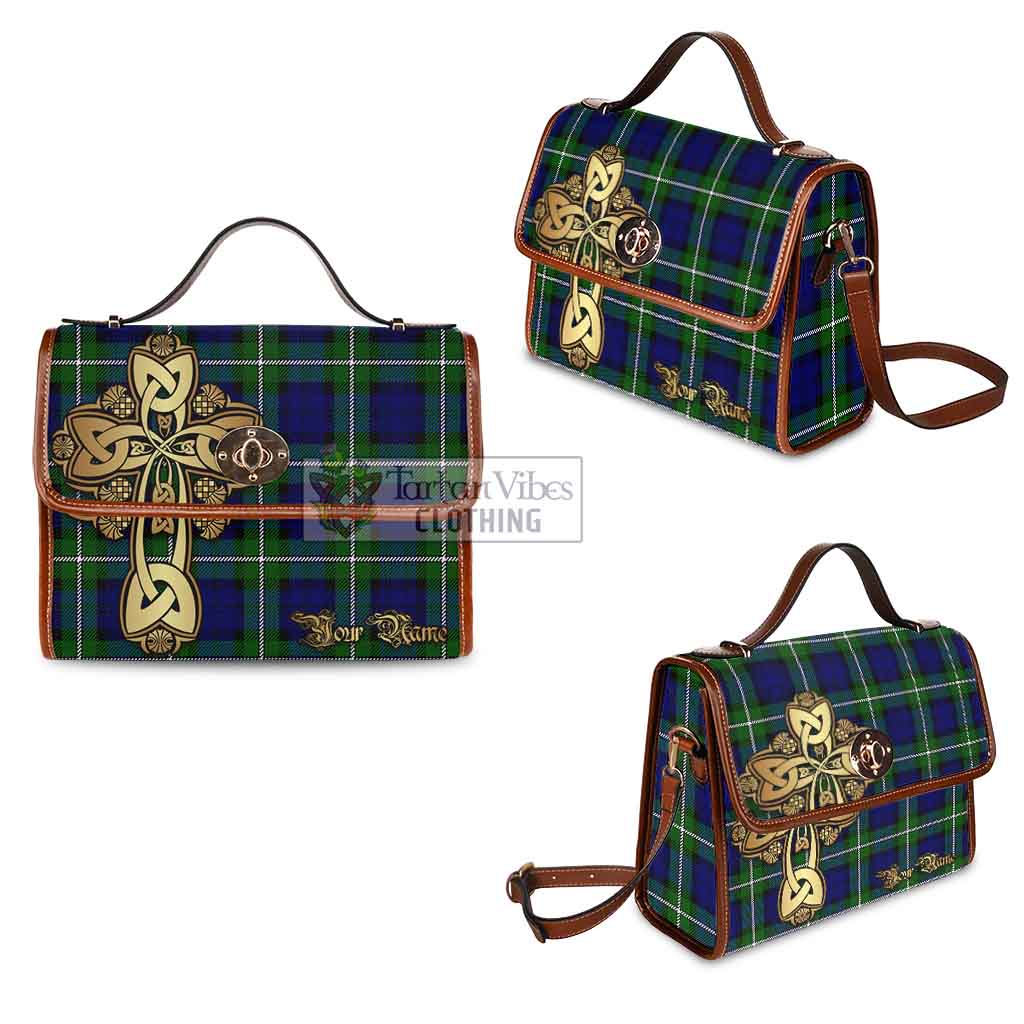 Tartan Vibes Clothing Bannerman Tartan Waterproof Canvas Bag Golden Thistle Celtic Cross Style