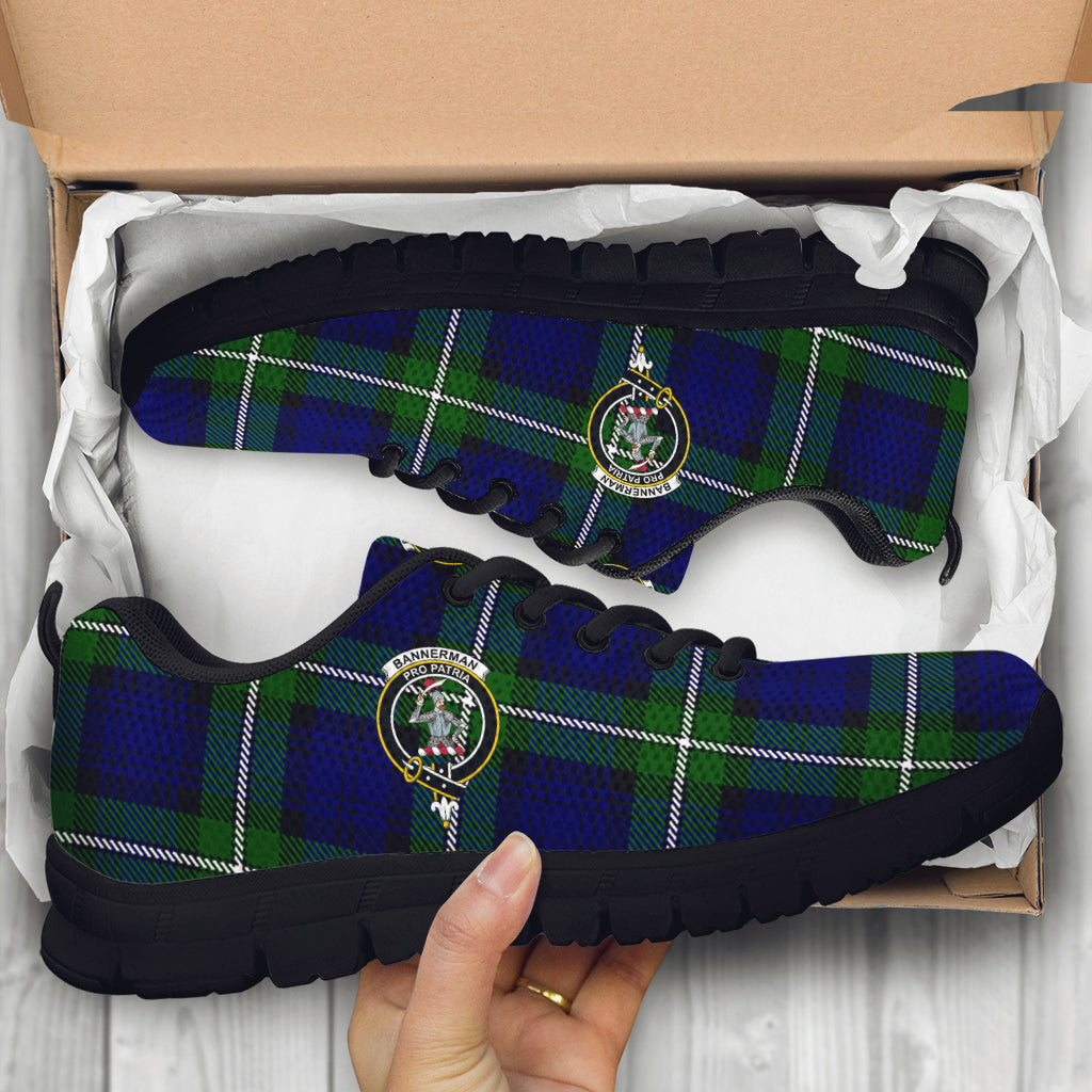 Bannerman Tartan Sneakers with Family Crest - Tartan Vibes Clothing