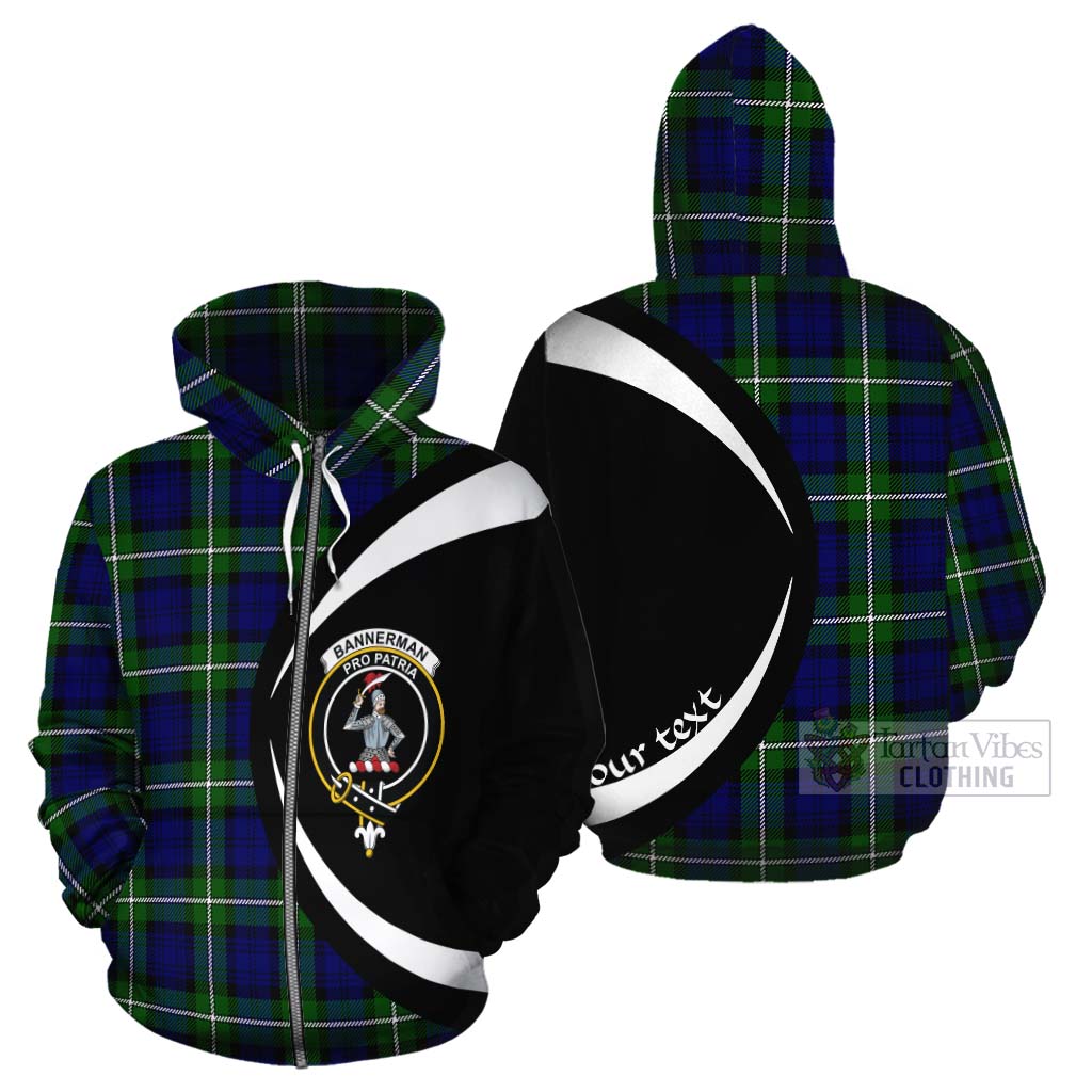 Bannerman Tartan Cotton Hoodie with Family Crest Circle Style - Tartan Vibes Clothing
