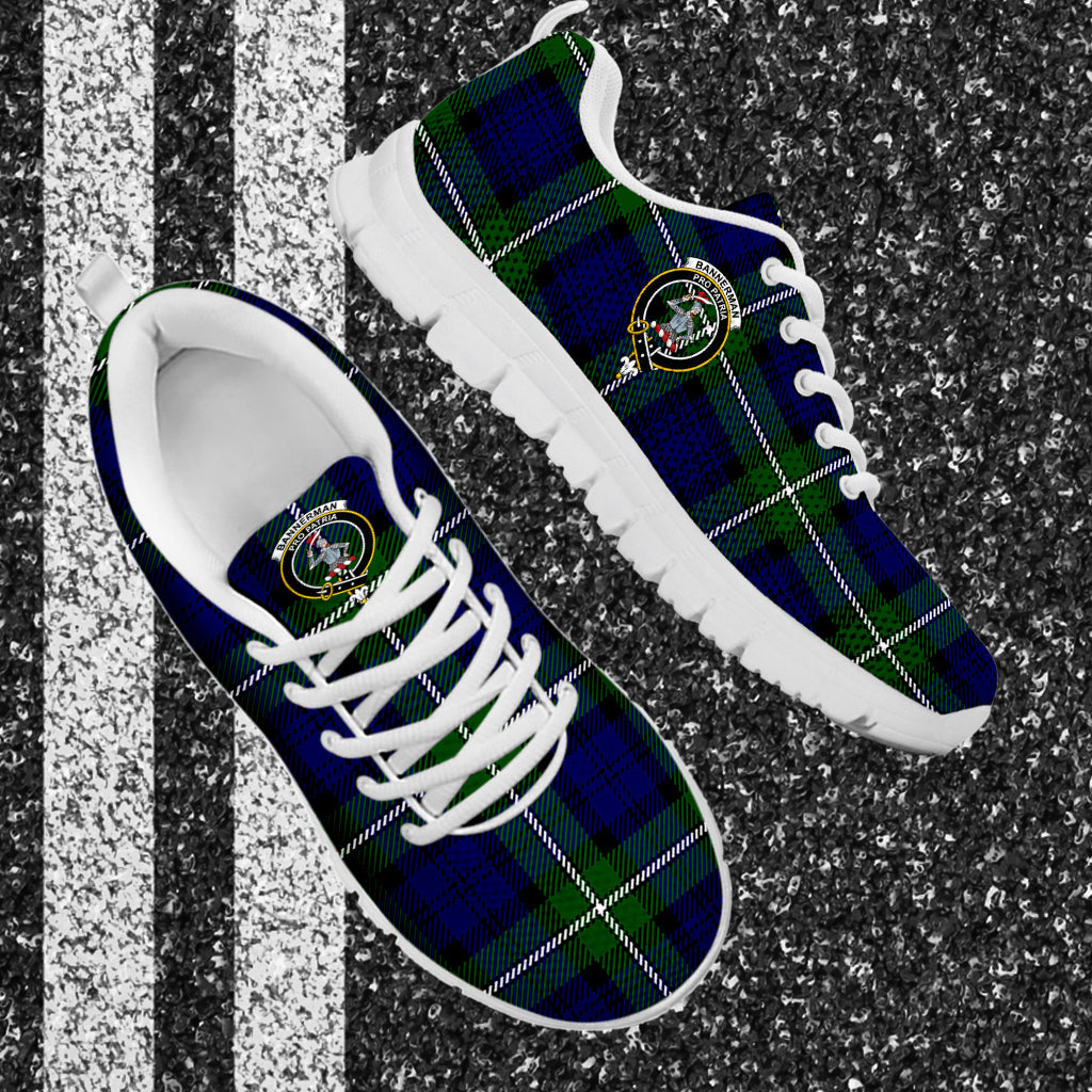 Bannerman Tartan Sneakers with Family Crest - Tartan Vibes Clothing