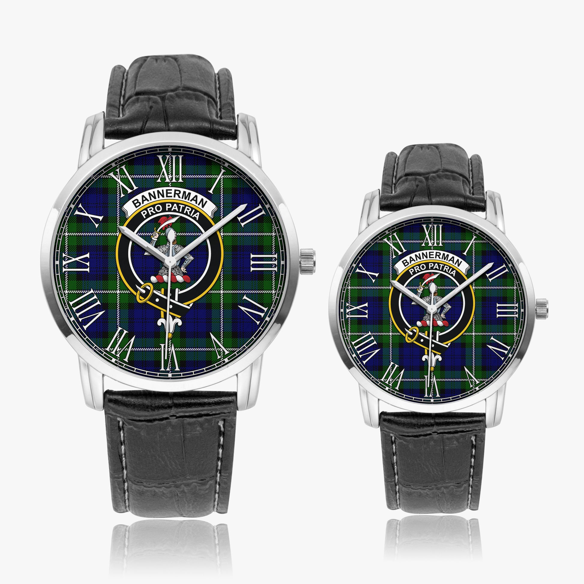Bannerman Tartan Family Crest Leather Strap Quartz Watch - Tartan Vibes Clothing