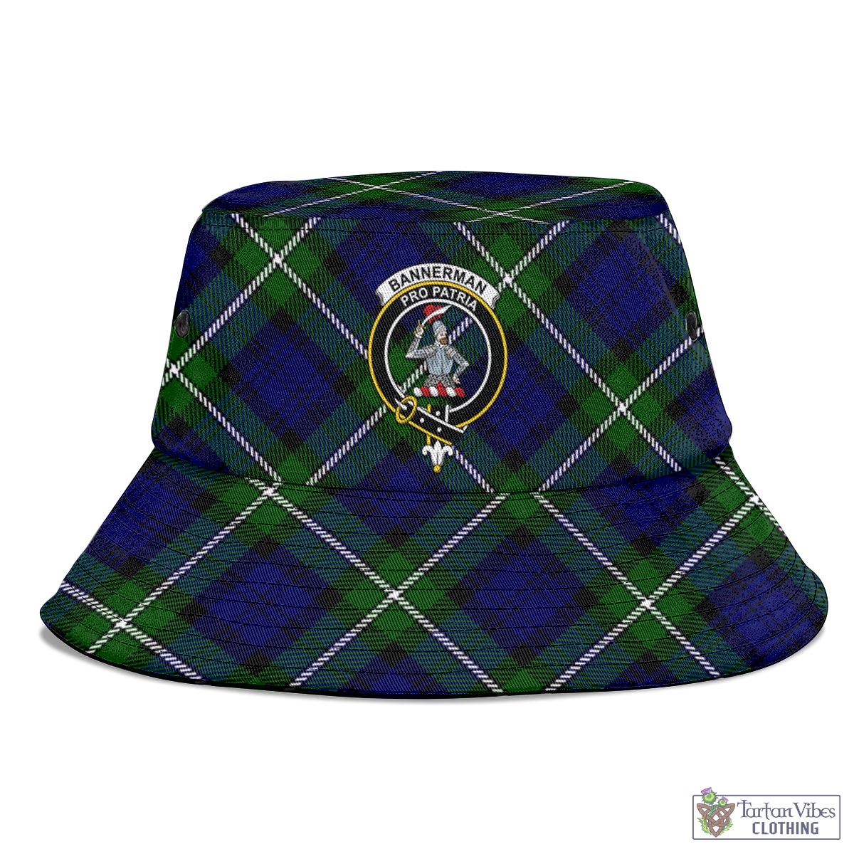 Tartan Vibes Clothing Bannerman Tartan Bucket Hat with Family Crest