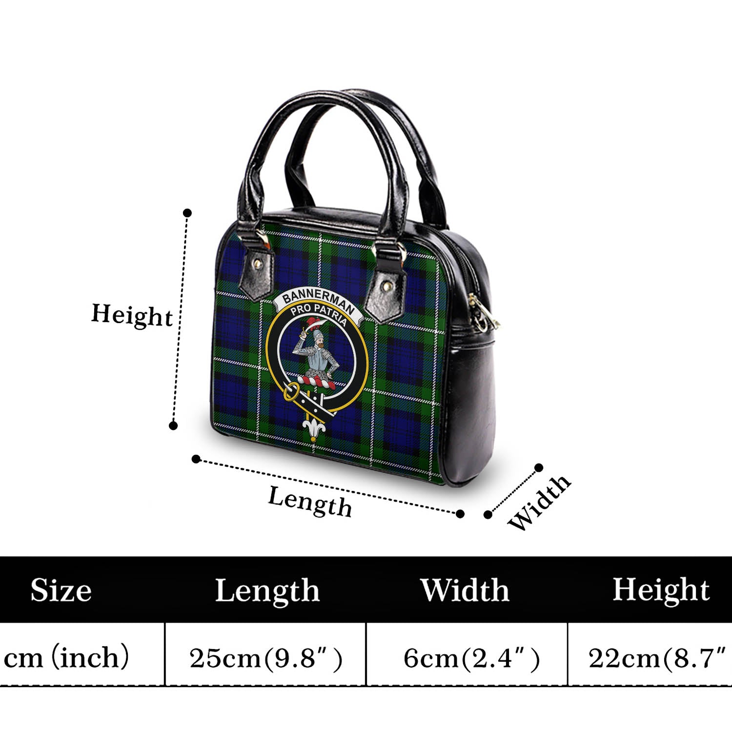Bannerman Tartan Shoulder Handbags with Family Crest - Tartan Vibes Clothing
