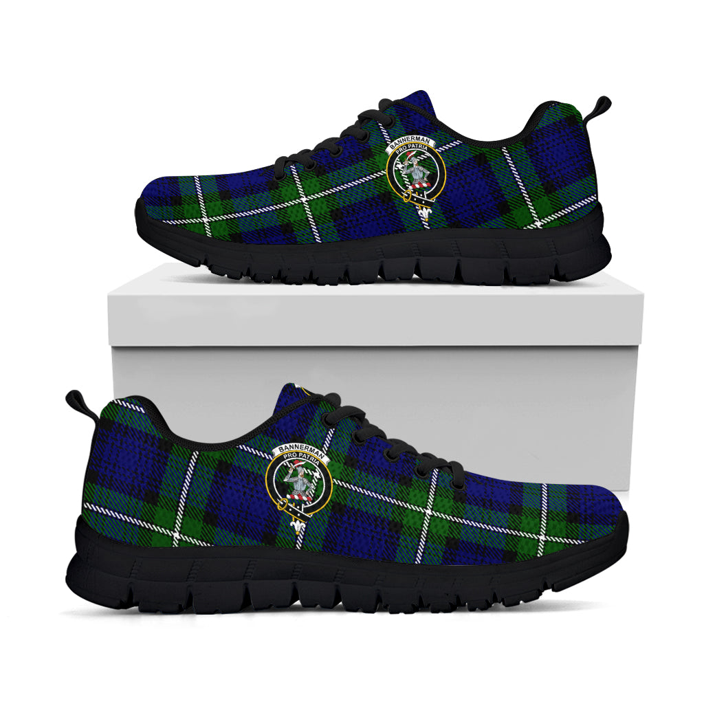 Bannerman Tartan Sneakers with Family Crest - Tartan Vibes Clothing