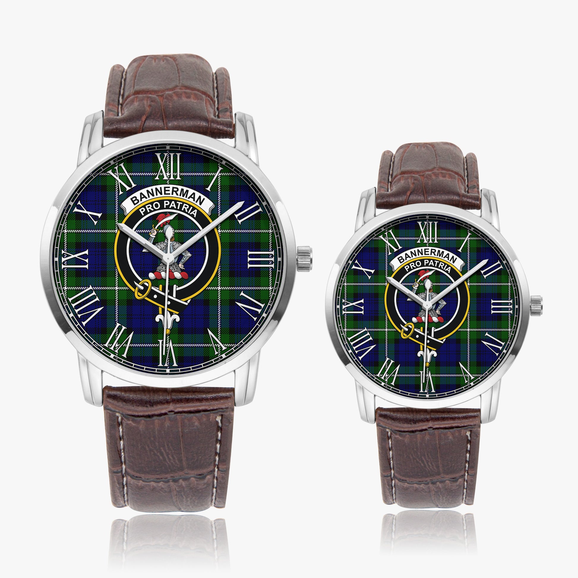 Bannerman Tartan Family Crest Leather Strap Quartz Watch - Tartan Vibes Clothing