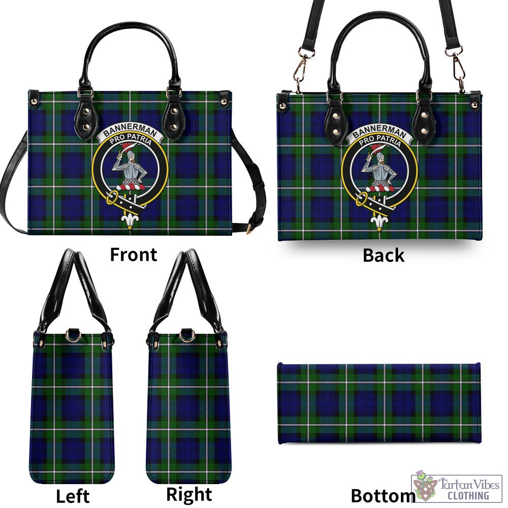 Bannerman Tartan Luxury Leather Handbags with Family Crest - Tartan Vibes Clothing