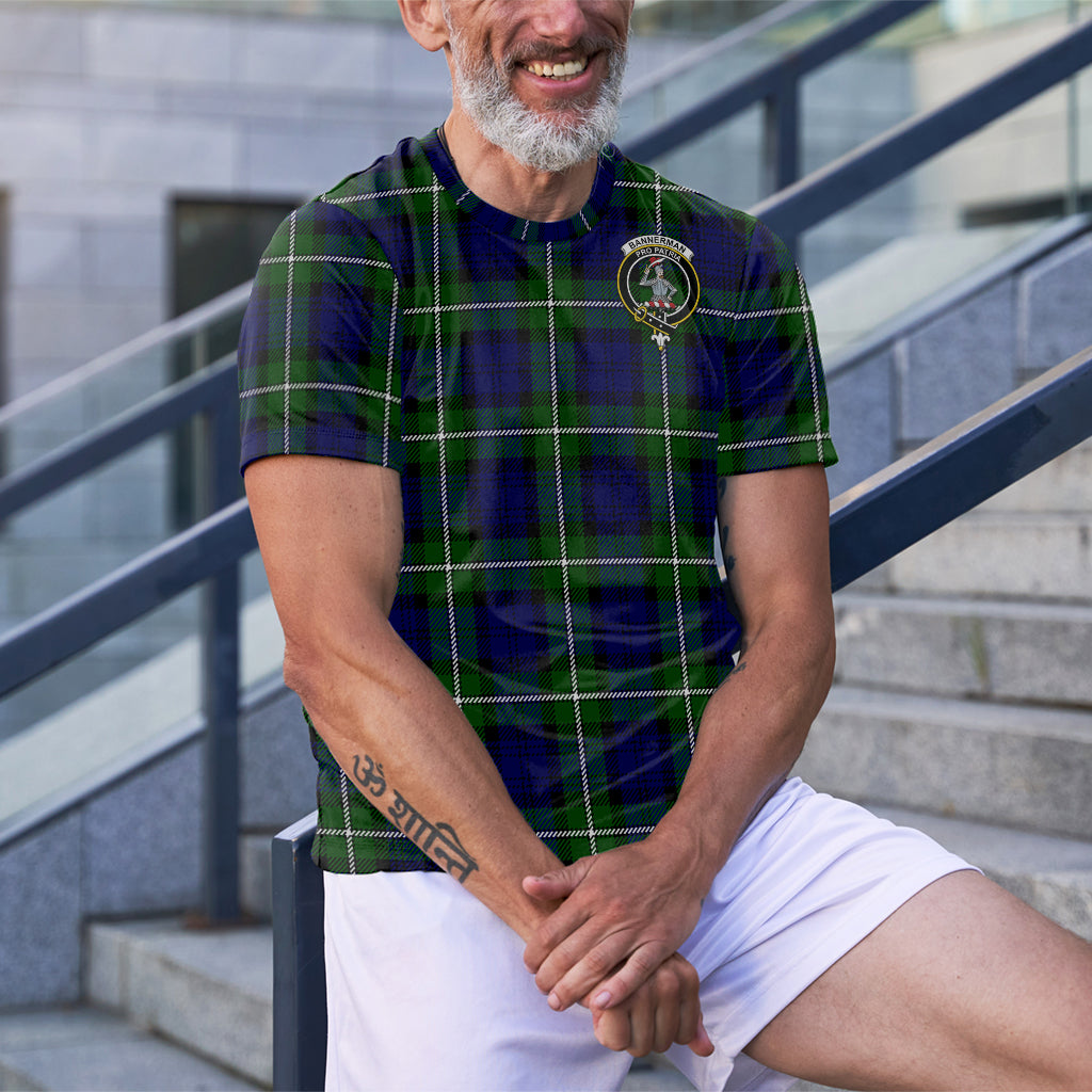 Bannerman Tartan T-Shirt with Family Crest - Tartan Vibes Clothing