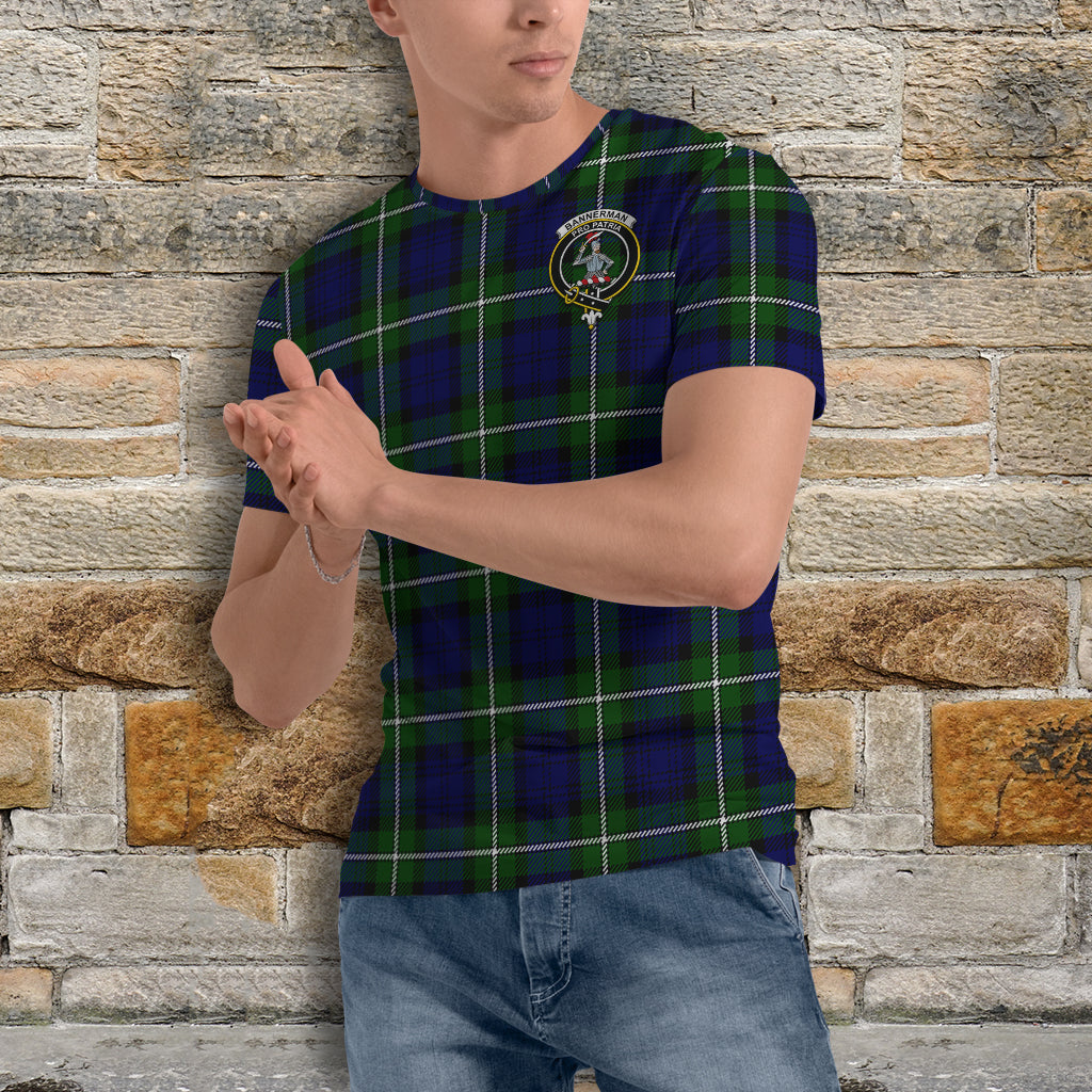 Bannerman Tartan T-Shirt with Family Crest - Tartan Vibes Clothing