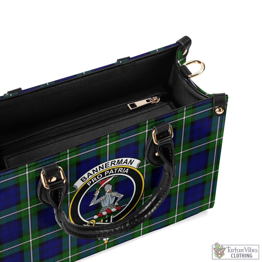 Bannerman Tartan Luxury Leather Handbags with Family Crest - Tartan Vibes Clothing