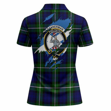Bannerman Clan Crest In Me Tartan Women Polo Shirt Scotland Flag Style