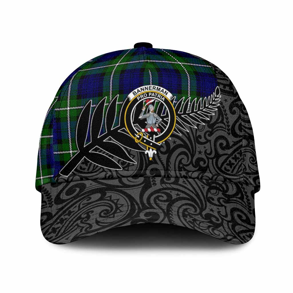 Bannerman Crest Tartan Classic Cap with New Zealand Silver Fern Half Style