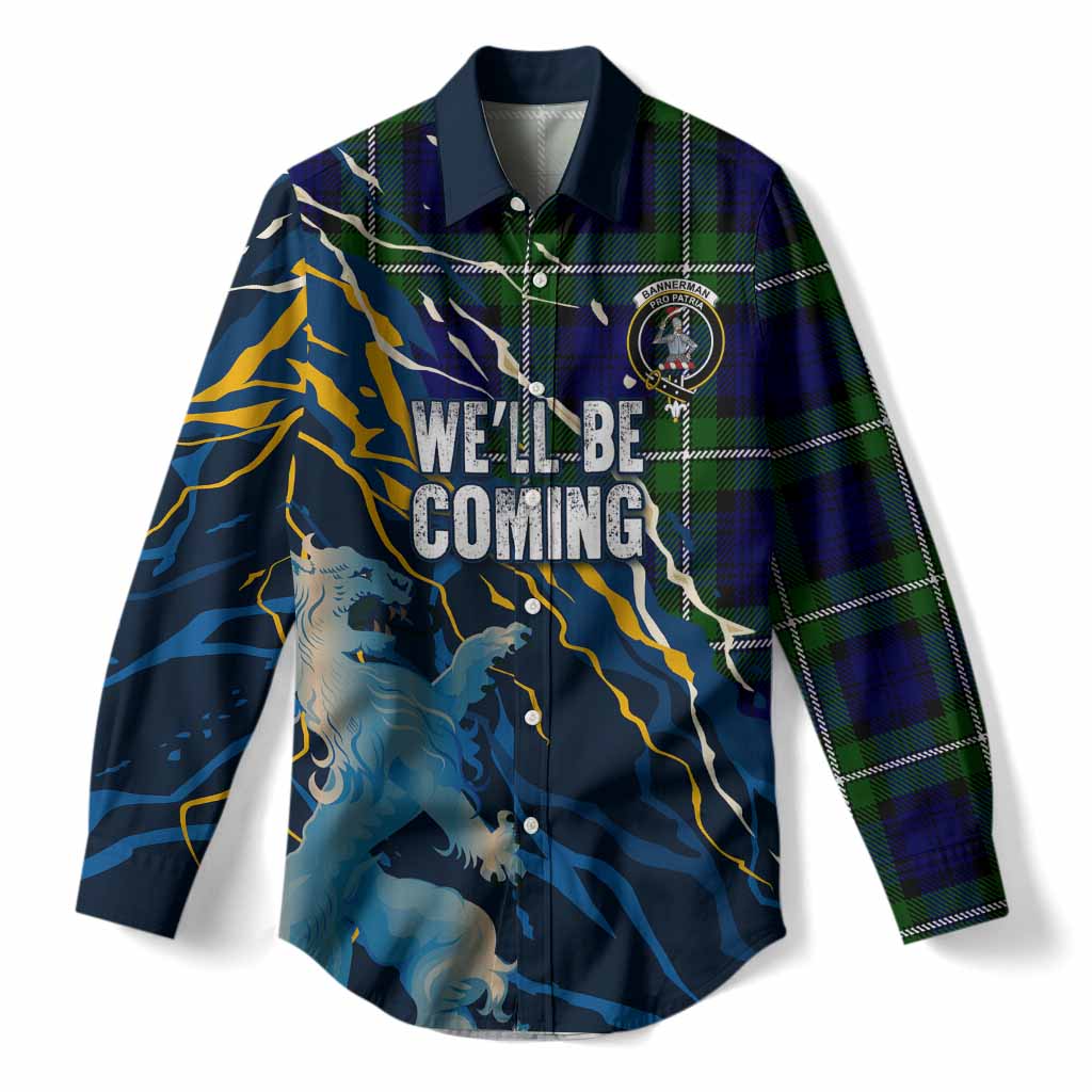 Bannerman Scotland Tartan Women Casual Shirt WC2026 Football - We'll Be Coming
