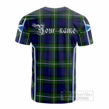 Bannerman Tartan Crest Cotton T-shirt Scotland Coat of Arm Flag Style - Tartan Vibes Clothing