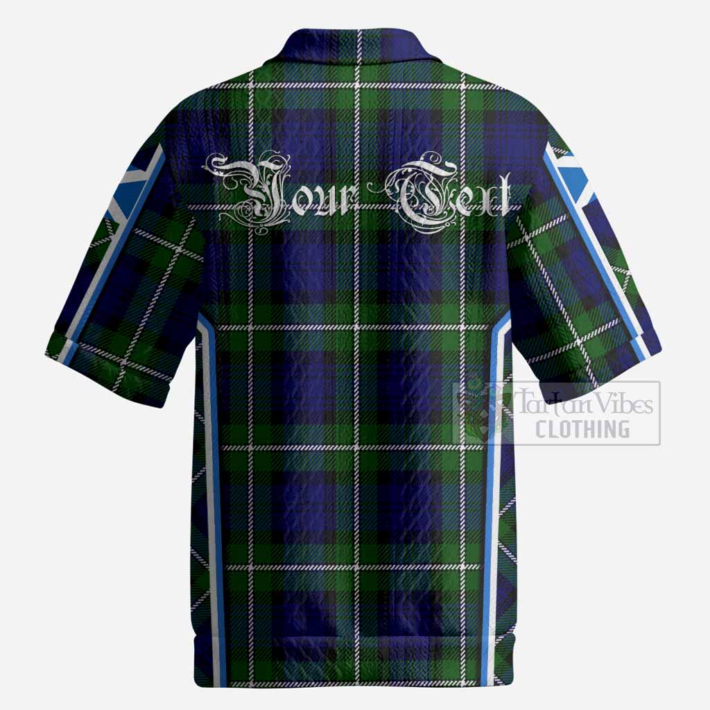 Bannerman Tartan Crest Men’s Polo Sweater Top Scotland Coat of Arm Flag Style