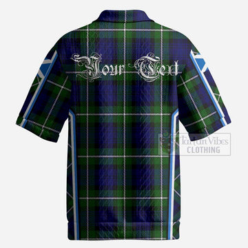 Bannerman Tartan Crest Men’s Polo Sweater Top Scotland Coat of Arm Flag Style