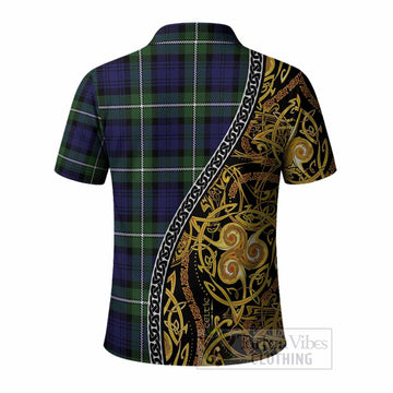 Bannerman Tartan Crest Polo Shirt Celtic Knot and Triple Trickle Spiral Symbols