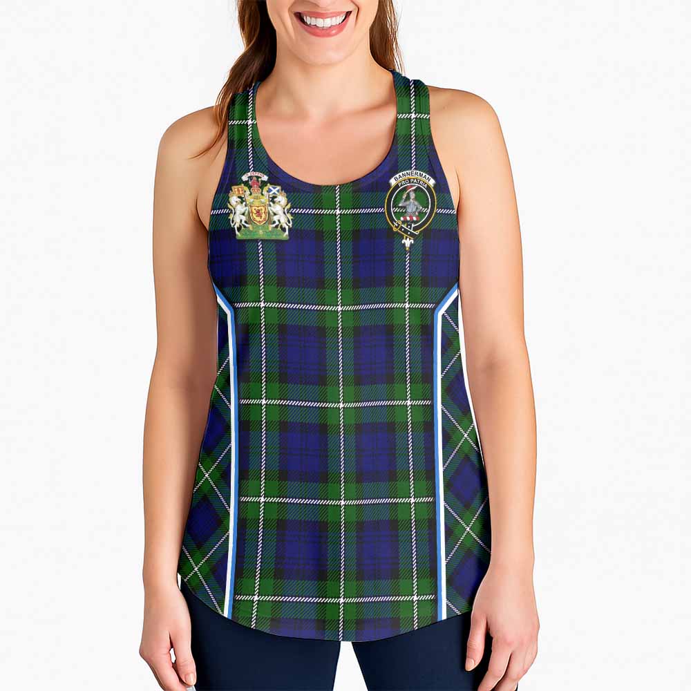 Bannerman Tartan Crest Women Racerback Tanks Scotland Coat of Arm Flag Style - Tartan Vibes Clothing