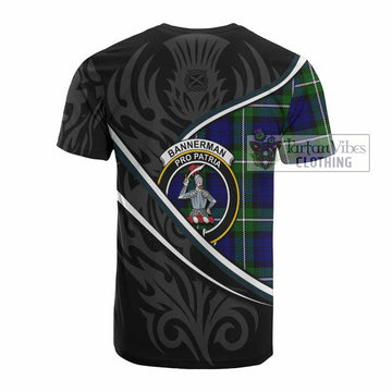Bannerman Tartan Family Crest Cotton T-shirt Celtic Scottish Thistle Floral - Tartan Vibes Clothing