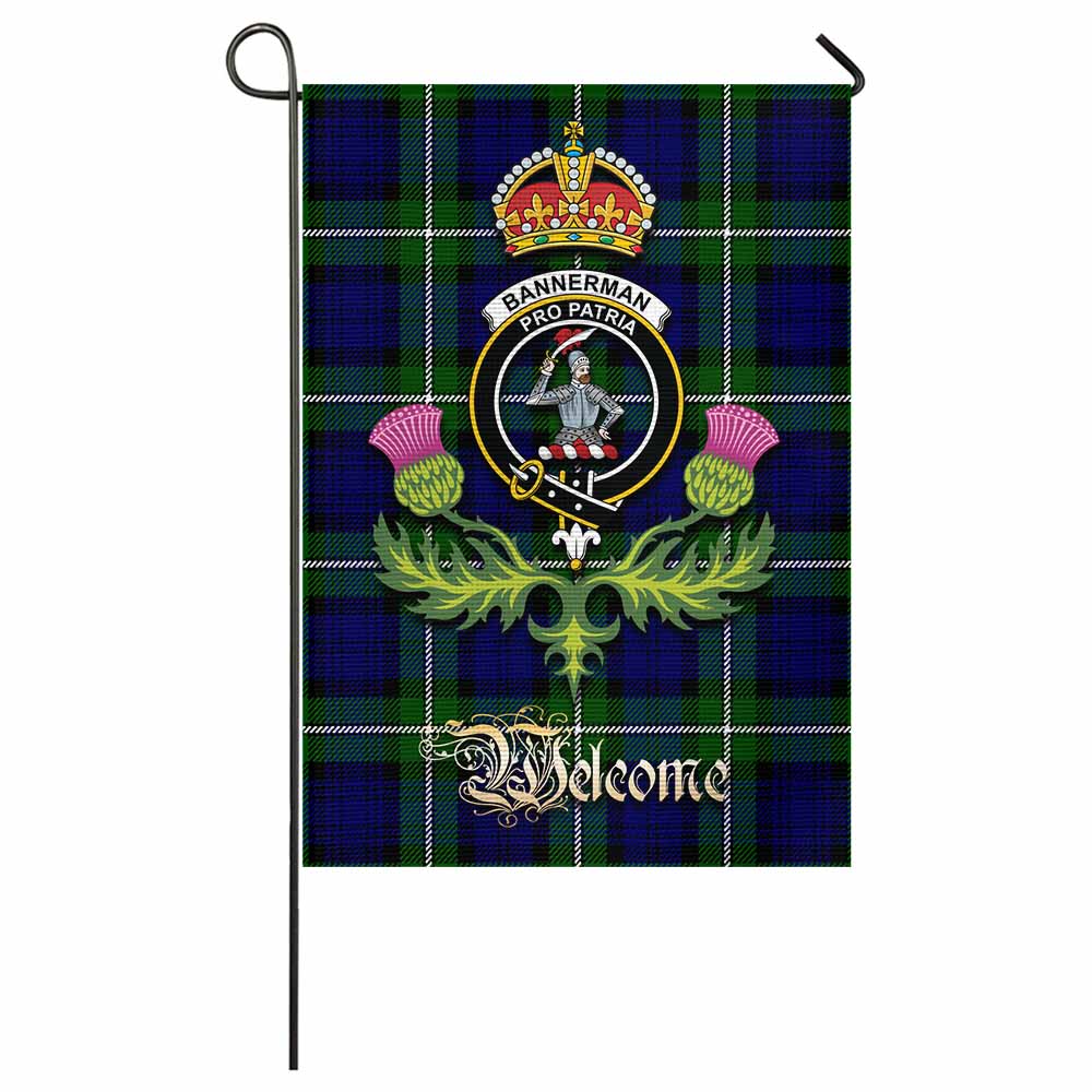 Bannerman Tartan Family Crest Garden Flag Royal Thistle Welcome Style - Tartan Vibes Clothing