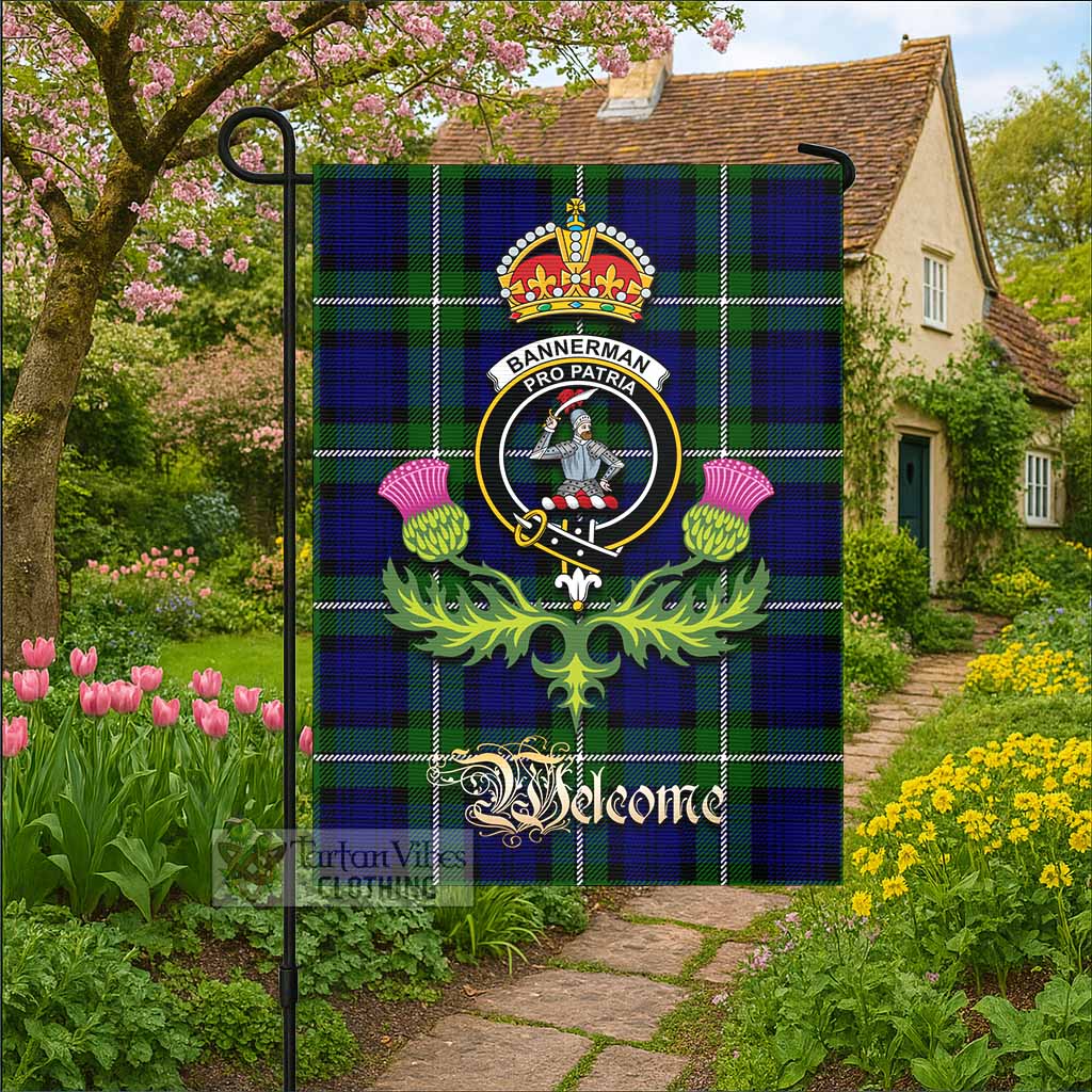 Bannerman Tartan Family Crest Garden Flag Royal Thistle Welcome Style - Tartan Vibes Clothing