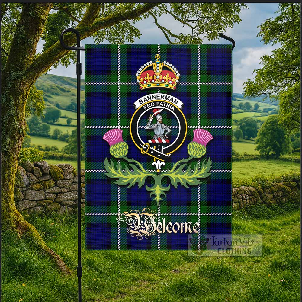 Bannerman Tartan Family Crest Garden Flag Royal Thistle Welcome Style - Tartan Vibes Clothing