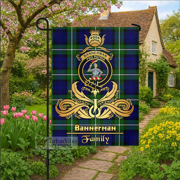 Bannerman Tartan Garden Flag with Highland Thistle Cherish Family Crest Style