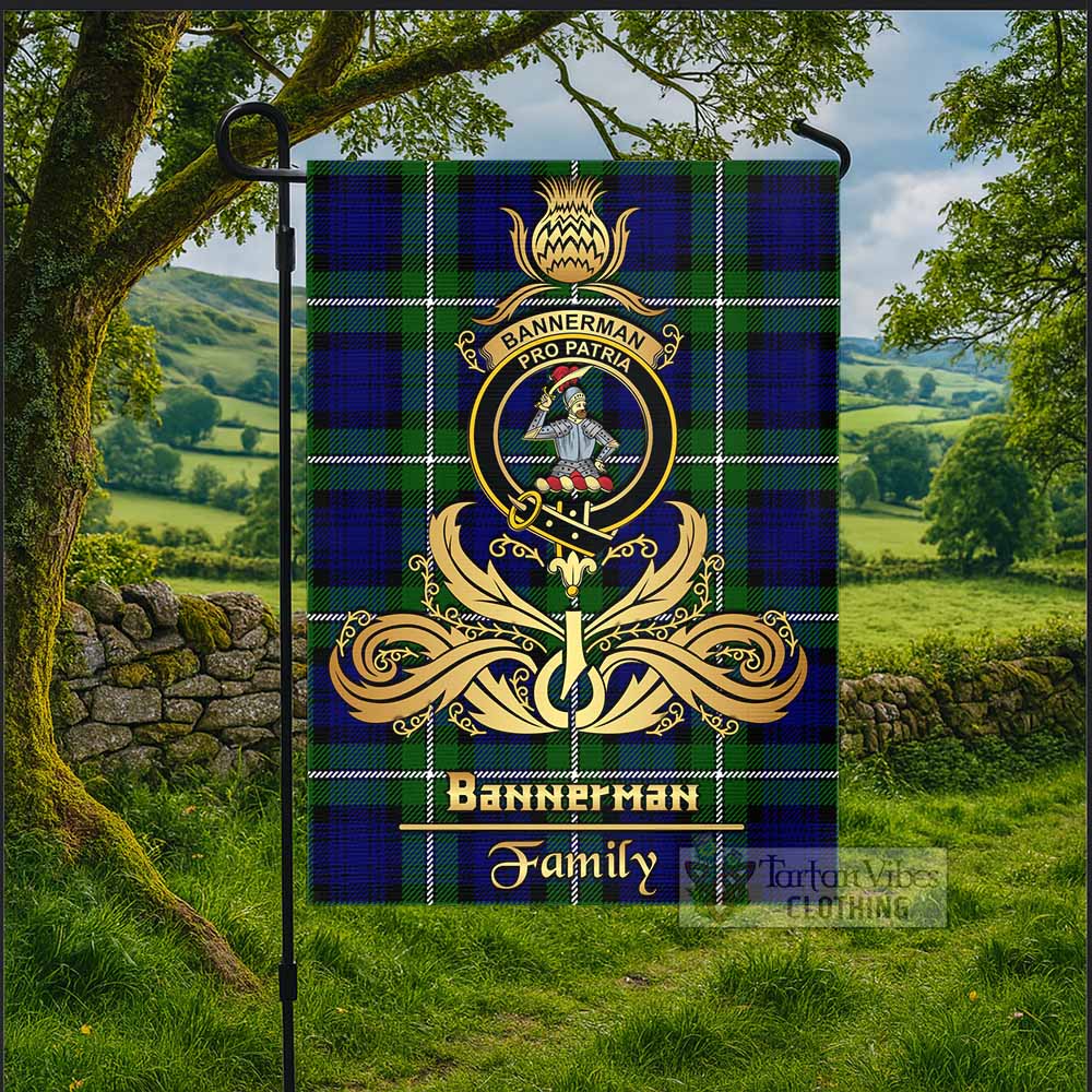 Bannerman Tartan Garden Flag with Highland Thistle Cherish Family Crest Style - Tartan Vibes Clothing