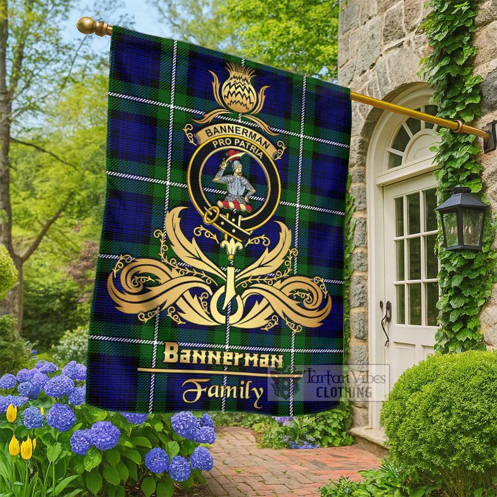 Bannerman Tartan Garden Flag with Highland Thistle Cherish Family Crest Style - Tartan Vibes Clothing